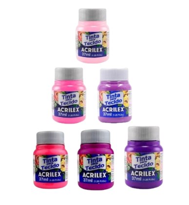 TINTA TECIDO ACRILEX ROSAS / LILAS 